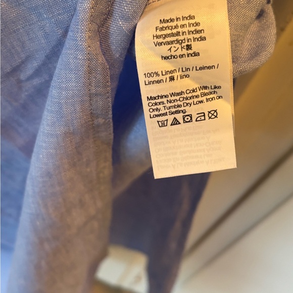 J.Crew Bungalow Maxi Popover Dress in French Blue Linen - Picture 5 of 9